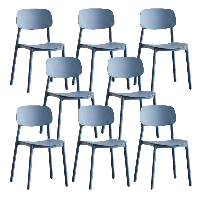 Kitchen Home Stacking Side Chair Open Back Dining Side Chair Dark Blue 8 Piece Set Clearhalo 'Dining Chairs' 'Dining Tables & Seating' 'dining_chair' 'furn' 'furn_dining_chair' 'Furniture' 'Kitchen & Dining Furniture' 6544660