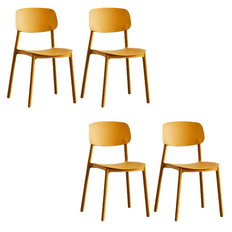 Kitchen Home Stacking Side Chair Open Back Dining Side Chair Orange 4 Piece Set Clearhalo 'Dining Chairs' 'Dining Tables & Seating' 'dining_chair' 'furn' 'furn_dining_chair' 'Furniture' 'Kitchen & Dining Furniture' 6544661