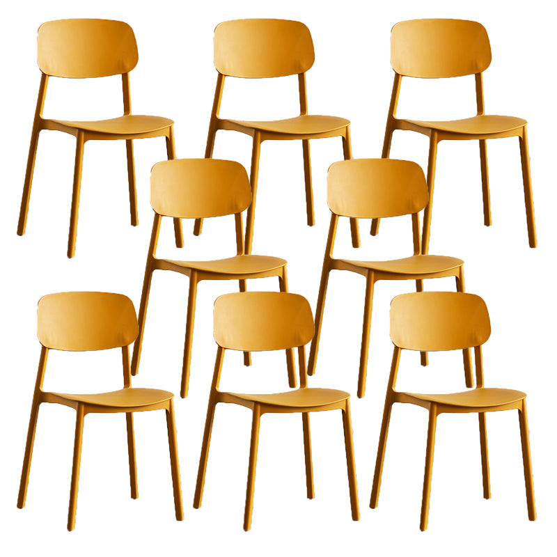 Kitchen Home Stacking Side Chair Open Back Dining Side Chair Orange 8 Piece Set Clearhalo 'Dining Chairs' 'Dining Tables & Seating' 'dining_chair' 'furn' 'furn_dining_chair' 'Furniture' 'Kitchen & Dining Furniture' 6544662