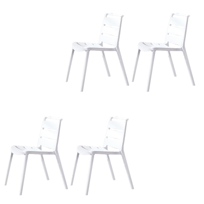 Home Dining Accent Chair Dining Room Open Back Armless Side Chair White 4 Piece Set Clearhalo 'Dining Chairs' 'Dining Tables & Seating' 'dining_chair' 'furn' 'furn_dining_chair' 'Furniture' 'Kitchen & Dining Furniture' 6544698