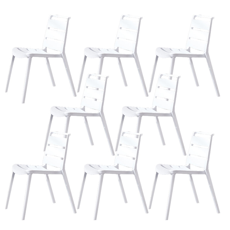 Home Dining Accent Chair Dining Room Open Back Armless Side Chair White 8 Piece Set Clearhalo 'Dining Chairs' 'Dining Tables & Seating' 'dining_chair' 'furn' 'furn_dining_chair' 'Furniture' 'Kitchen & Dining Furniture' 6544701
