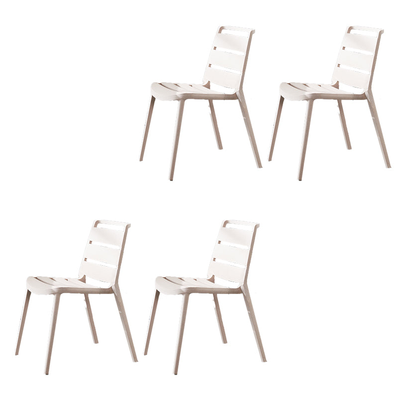 Home Dining Accent Chair Dining Room Open Back Armless Side Chair Khaki 4 Piece Set Clearhalo 'Dining Chairs' 'Dining Tables & Seating' 'dining_chair' 'furn' 'furn_dining_chair' 'Furniture' 'Kitchen & Dining Furniture' 6544711