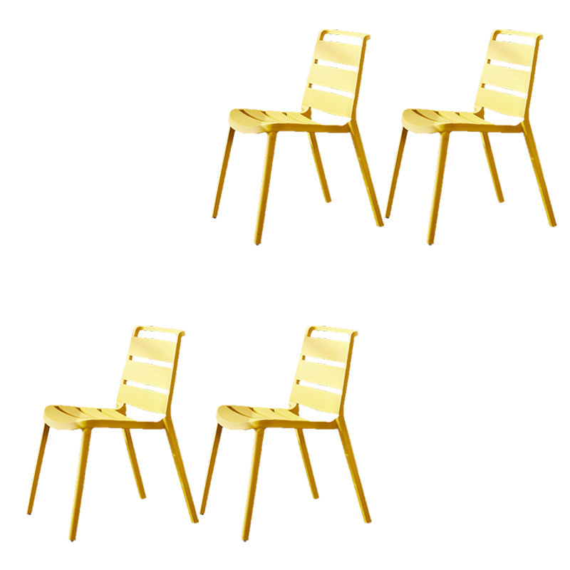 Home Dining Accent Chair Dining Room Open Back Armless Side Chair Lemon Yellow 4 Piece Set Clearhalo 'Dining Chairs' 'Dining Tables & Seating' 'dining_chair' 'furn' 'furn_dining_chair' 'Furniture' 'Kitchen & Dining Furniture' 6544714