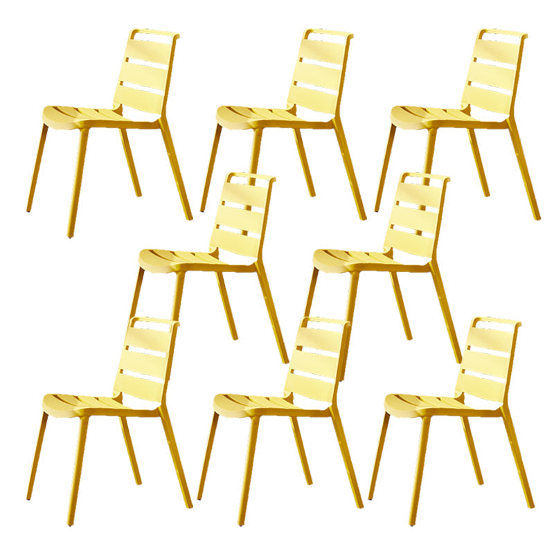 Home Dining Accent Chair Dining Room Open Back Armless Side Chair Lemon Yellow 8 Piece Set Clearhalo 'Dining Chairs' 'Dining Tables & Seating' 'dining_chair' 'furn' 'furn_dining_chair' 'Furniture' 'Kitchen & Dining Furniture' 6544716