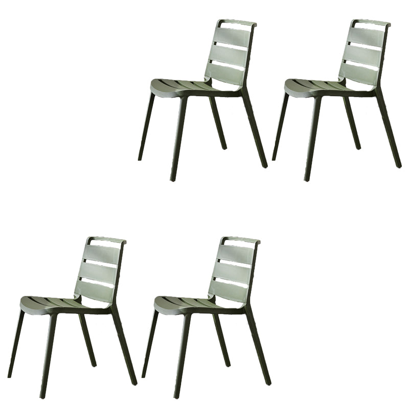 Home Dining Accent Chair Dining Room Open Back Armless Side Chair Dark Green 4 Piece Set Clearhalo 'Dining Chairs' 'Dining Tables & Seating' 'dining_chair' 'furn' 'furn_dining_chair' 'Furniture' 'Kitchen & Dining Furniture' 6544718