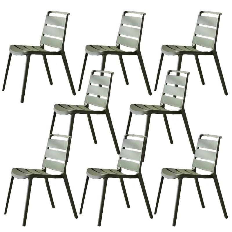 Home Dining Accent Chair Dining Room Open Back Armless Side Chair Dark Green 8 Piece Set Clearhalo 'Dining Chairs' 'Dining Tables & Seating' 'dining_chair' 'furn' 'furn_dining_chair' 'Furniture' 'Kitchen & Dining Furniture' 6544720
