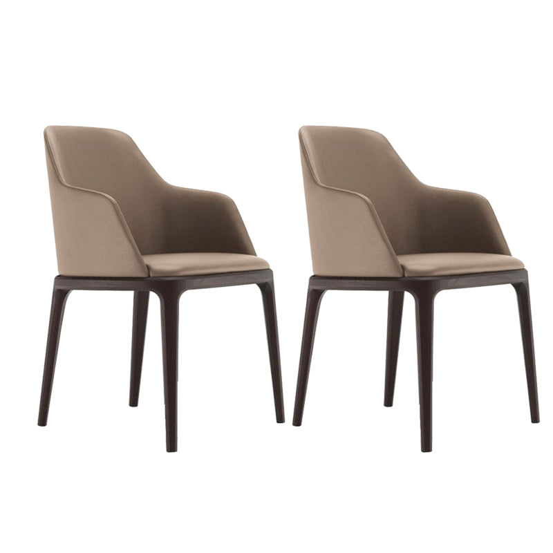 Industrial Solid Wood Dining Chair Faux Leather Side Chair with Upholstered With Arms 2 Piece Set Clearhalo 'Dining Chairs' 'Dining Tables & Seating' 'dining_chair' 'furn' 'furn_dining_chair' 'Furniture' 'Kitchen & Dining Furniture' 6544725