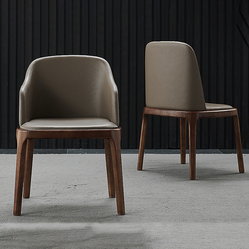 Industrial Solid Wood Dining Chair Faux Leather Side Chair with Upholstered Clearhalo 'Dining Chairs' 'Dining Tables & Seating' 'dining_chair' 'furn' 'furn_dining_chair' 'Furniture' 'Kitchen & Dining Furniture' 6544727