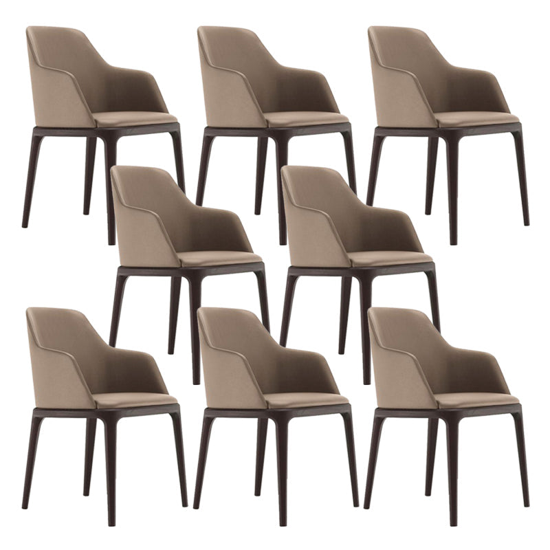Industrial Solid Wood Dining Chair Faux Leather Side Chair with Upholstered With Arms 8 Piece Set Clearhalo 'Dining Chairs' 'Dining Tables & Seating' 'dining_chair' 'furn' 'furn_dining_chair' 'Furniture' 'Kitchen & Dining Furniture' 6544730