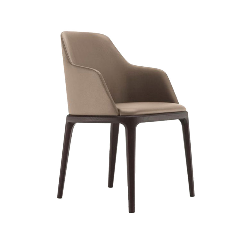 Industrial Solid Wood Dining Chair Faux Leather Side Chair with Upholstered With Arms 1 Piece Clearhalo 'Dining Chairs' 'Dining Tables & Seating' 'dining_chair' 'furn' 'furn_dining_chair' 'Furniture' 'Kitchen & Dining Furniture' 6544731