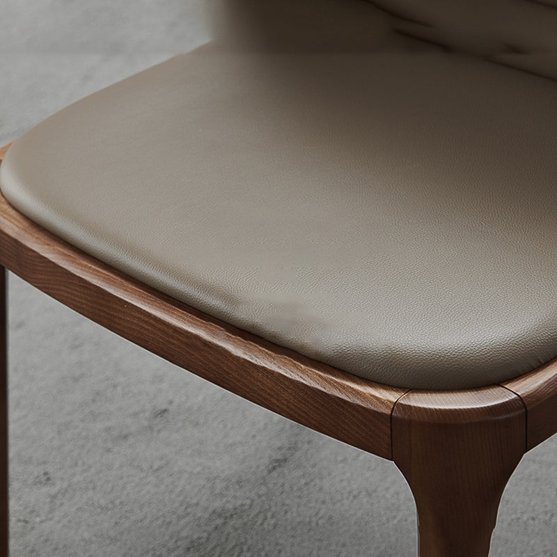 Industrial Solid Wood Dining Chair Faux Leather Side Chair with Upholstered Clearhalo 'Dining Chairs' 'Dining Tables & Seating' 'dining_chair' 'furn' 'furn_dining_chair' 'Furniture' 'Kitchen & Dining Furniture' 6544736