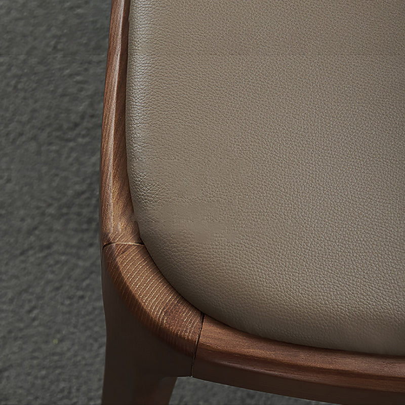 Industrial Solid Wood Dining Chair Faux Leather Side Chair with Upholstered Clearhalo 'Dining Chairs' 'Dining Tables & Seating' 'dining_chair' 'furn' 'furn_dining_chair' 'Furniture' 'Kitchen & Dining Furniture' 6544739