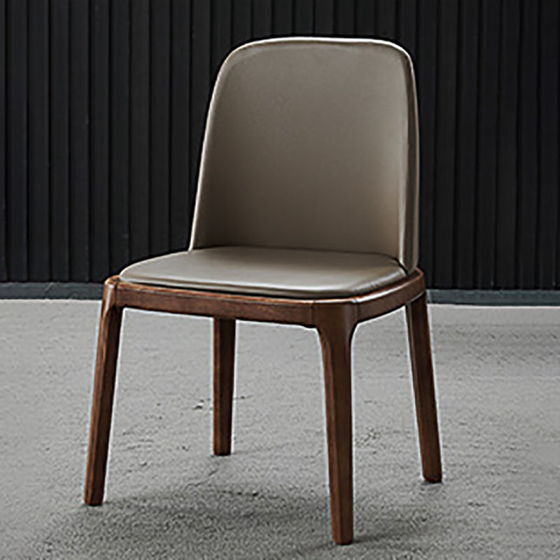 Industrial Solid Wood Dining Chair Faux Leather Side Chair with Upholstered Clearhalo 'Dining Chairs' 'Dining Tables & Seating' 'dining_chair' 'furn' 'furn_dining_chair' 'Furniture' 'Kitchen & Dining Furniture' 6544741