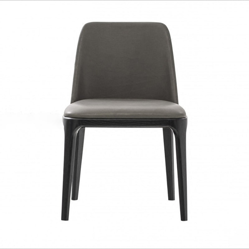 Industrial Solid Wood Dining Chair Faux Leather Side Chair with Upholstered Clearhalo 'Dining Chairs' 'Dining Tables & Seating' 'dining_chair' 'furn' 'furn_dining_chair' 'Furniture' 'Kitchen & Dining Furniture' 6544743