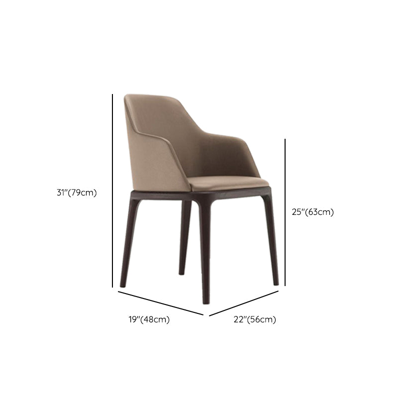 Industrial Solid Wood Dining Chair Faux Leather Side Chair with Upholstered Clearhalo 'Dining Chairs' 'Dining Tables & Seating' 'dining_chair' 'furn' 'furn_dining_chair' 'Furniture' 'Kitchen & Dining Furniture' 6544744