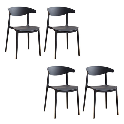 ダイニングルームキッチンダイニングチェアオープンバックプラスチックサイドチェア