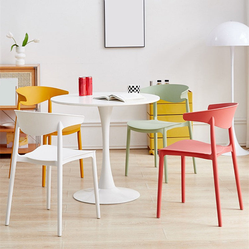 ダイニングルームキッチンダイニングチェアオープンバックプラスチックサイドチェア