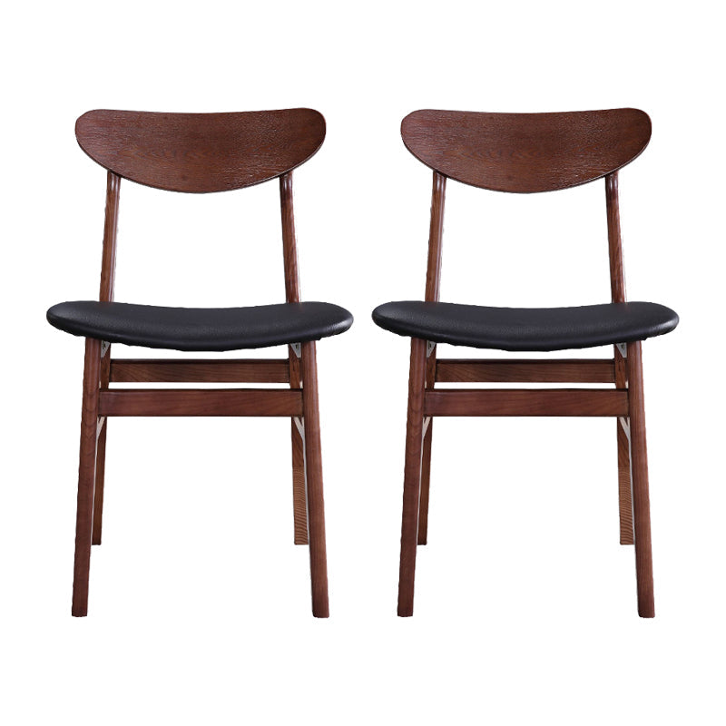 Modern Solid Wood Dining Chair Indoor-Outdoor Open Back Side Chair Nut-Brown Upholstered Chair(s) 2 Piece Set Clearhalo 'Dining Chairs' 'Dining Tables & Seating' 'dining_chair' 'furn' 'furn_dining_chair' 'Furniture' 'Kitchen & Dining Furniture' 6544822