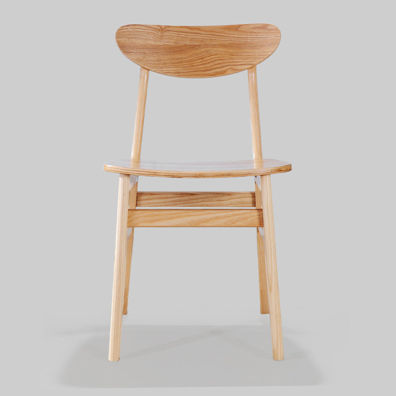 モダンなソリッドウッドダイニングチェアインドアアウトドアオープンバックサイドチェア