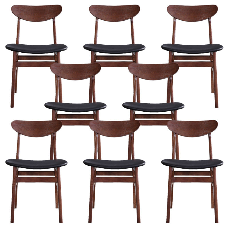 Modern Solid Wood Dining Chair Indoor-Outdoor Open Back Side Chair Nut-Brown Upholstered Chair(s) 8 Piece Set Clearhalo 'Dining Chairs' 'Dining Tables & Seating' 'dining_chair' 'furn' 'furn_dining_chair' 'Furniture' 'Kitchen & Dining Furniture' 6544828