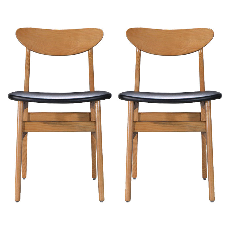 モダンなソリッドウッドダイニングチェアインドアアウトドアオープンバックサイドチェア