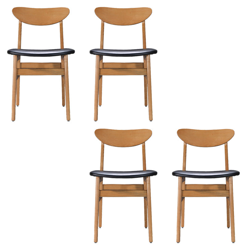 モダンなソリッドウッドダイニングチェアインドアアウトドアオープンバックサイドチェア