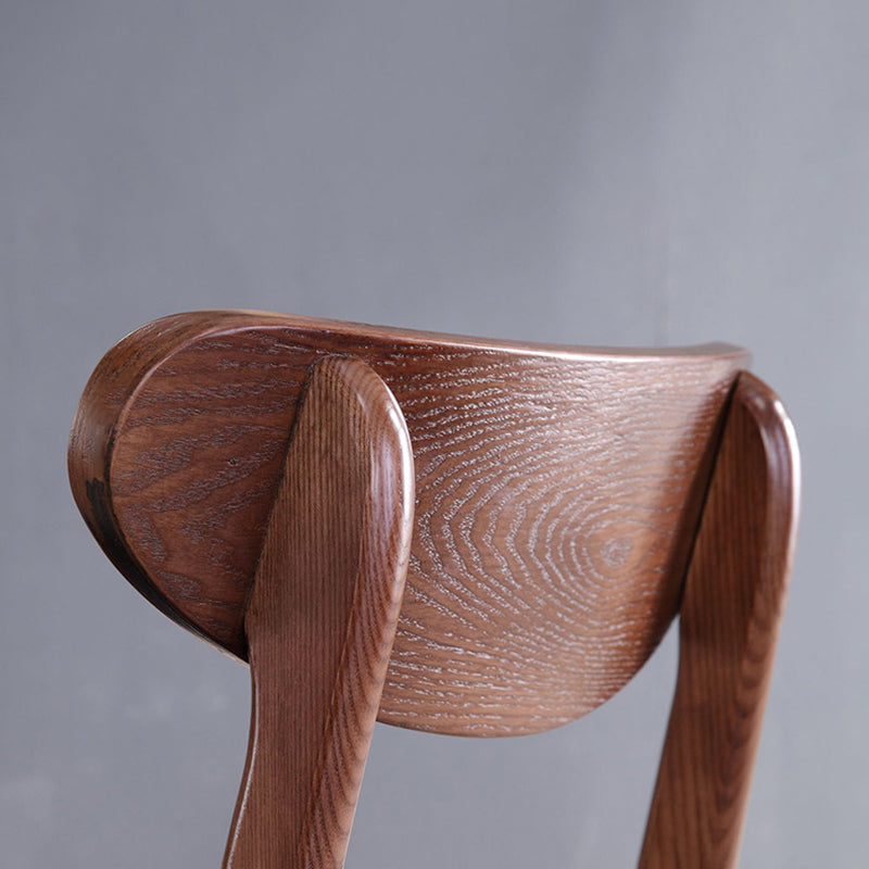 モダンなソリッドウッドダイニングチェアインドアアウトドアオープンバックサイドチェア