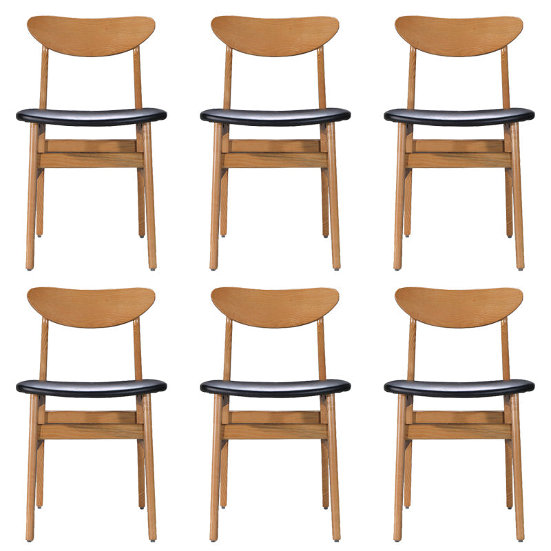 モダンなソリッドウッドダイニングチェアインドアアウトドアオープンバックサイドチェア