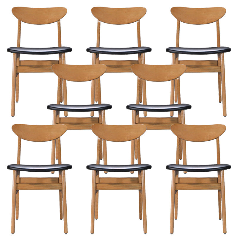 Modern Solid Wood Dining Chair Indoor-Outdoor Open Back Side Chair Natural Upholstered Chair(s) 8 Piece Set Clearhalo 'Dining Chairs' 'Dining Tables & Seating' 'dining_chair' 'furn' 'furn_dining_chair' 'Furniture' 'Kitchen & Dining Furniture' 6544836