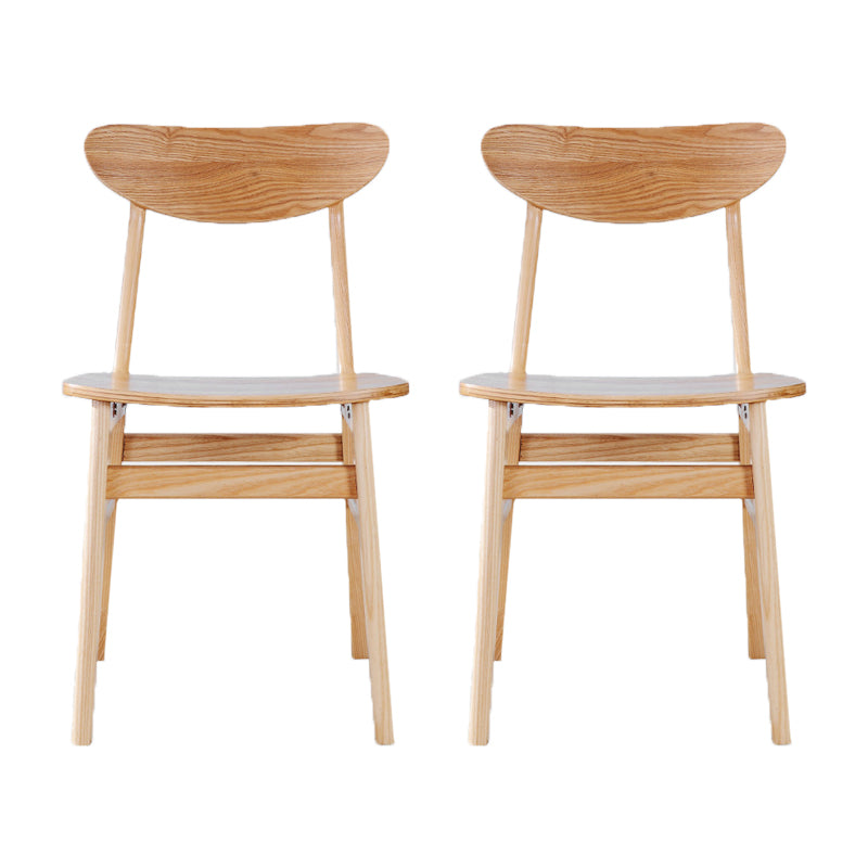 モダンなソリッドウッドダイニングチェアインドアアウトドアオープンバックサイドチェア
