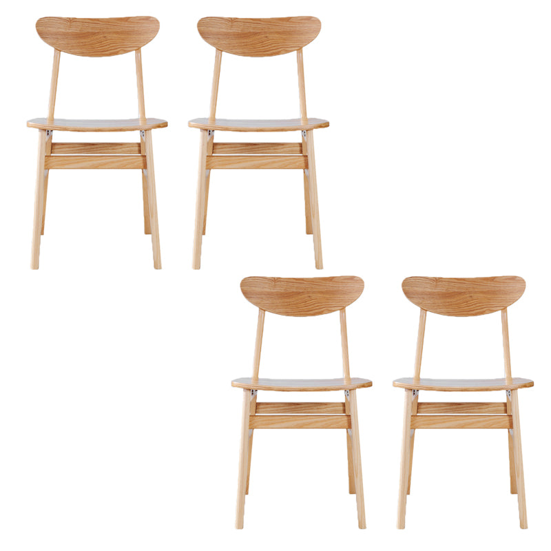 モダンなソリッドウッドダイニングチェアインドアアウトドアオープンバックサイドチェア