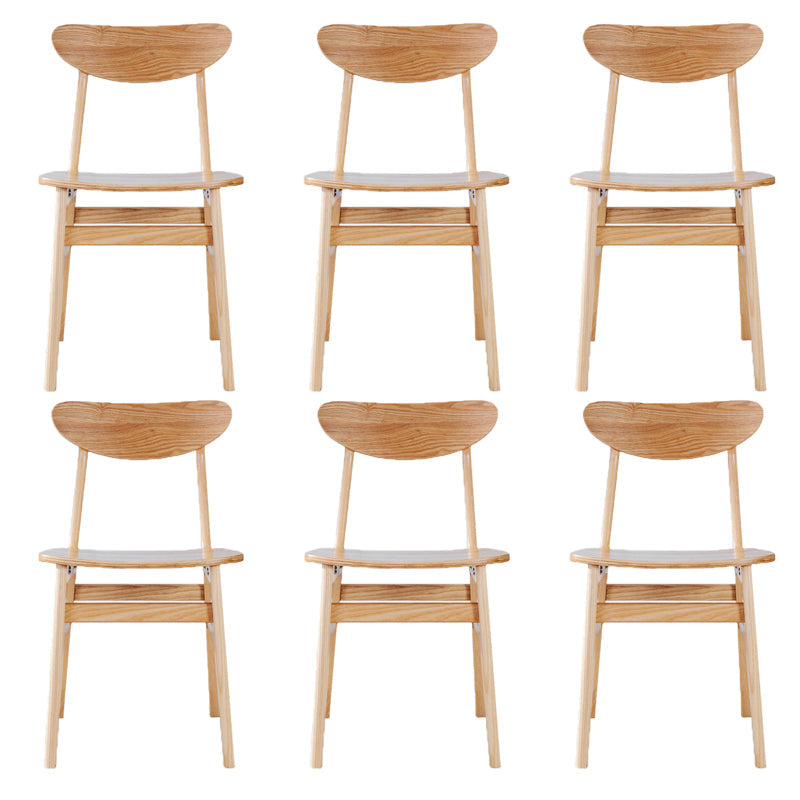 Modern Solid Wood Dining Chair Indoor-Outdoor Open Back Side Chair Natural Non-Upholstered Chair(s) 6 Piece Set Clearhalo 'Dining Chairs' 'Dining Tables & Seating' 'dining_chair' 'furn' 'furn_dining_chair' 'Furniture' 'Kitchen & Dining Furniture' 6544841