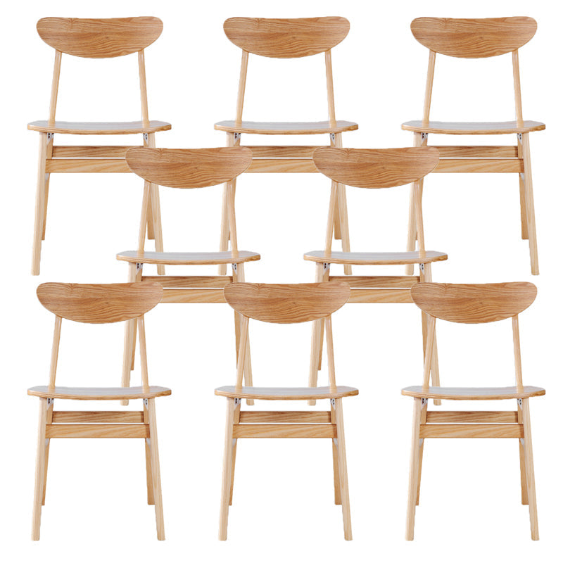 Modern Solid Wood Dining Chair Indoor-Outdoor Open Back Side Chair Natural Non-Upholstered Chair(s) 8 Piece Set Clearhalo 'Dining Chairs' 'Dining Tables & Seating' 'dining_chair' 'furn' 'furn_dining_chair' 'Furniture' 'Kitchen & Dining Furniture' 6544842
