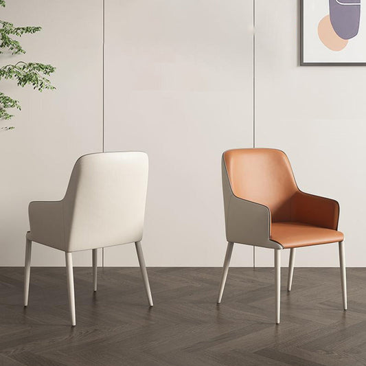 Contemporary PU Leather Dining Chairs Indoor Arm Chair with Upholstered