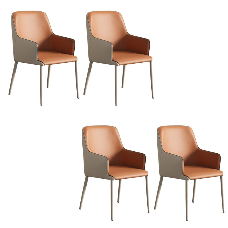 Sillas de comedor de cuero de PU contemporáneos silla de brazo interior con tapizado