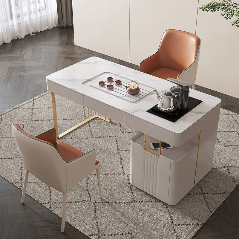 Sillas de comedor de cuero de PU contemporáneos silla de brazo interior con tapizado