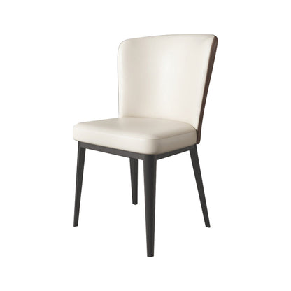 Upholstered Armless Dining Side Chair Wingback Chair in Beige