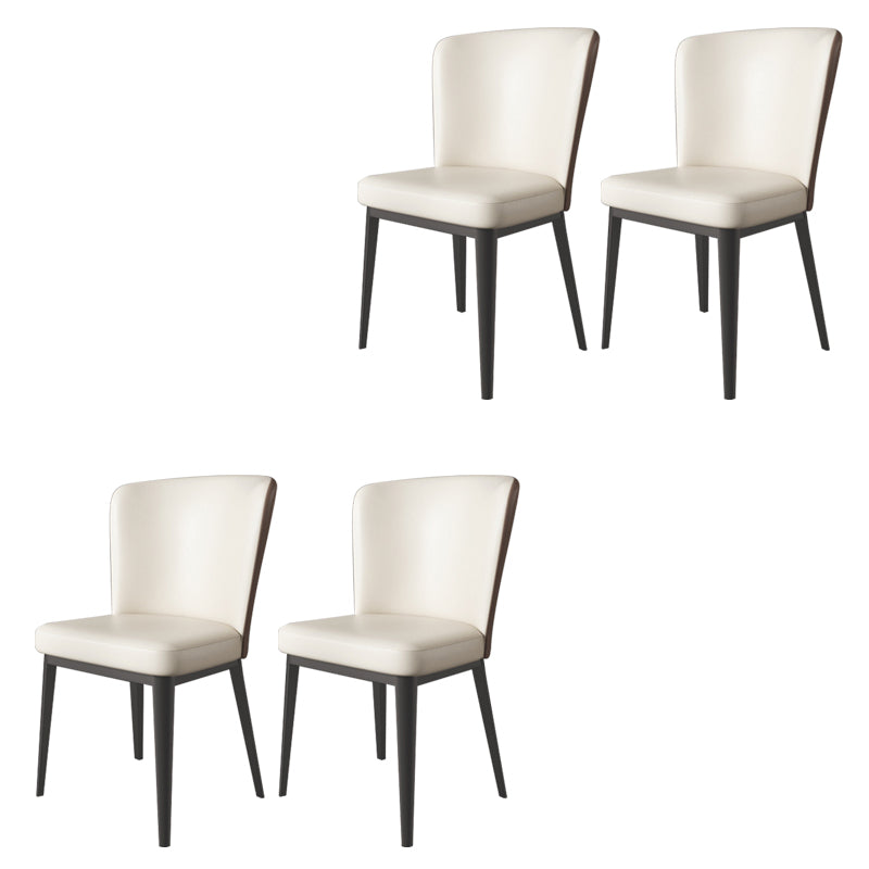 Upholstered Armless Dining Side Chair Wingback Chair in Beige