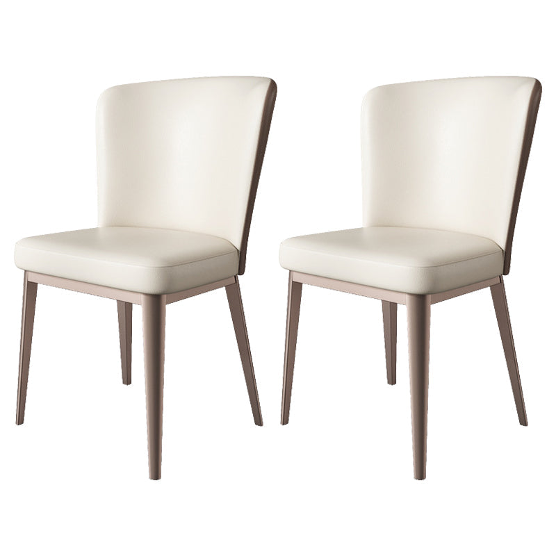 Upholstered Armless Dining Side Chair Wingback Chair in Beige