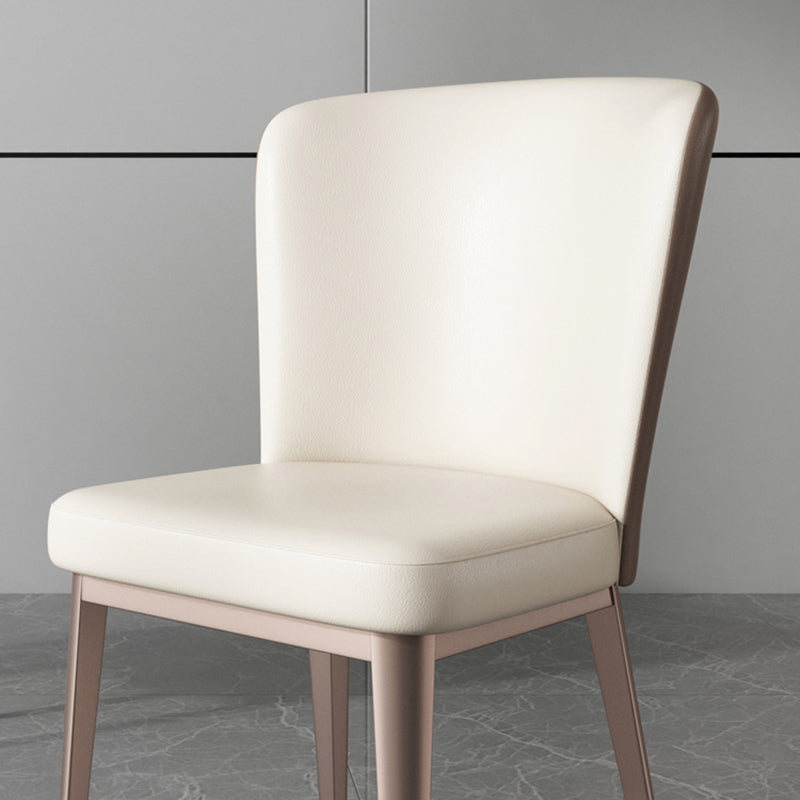 Upholstered Armless Dining Side Chair Wingback Chair in Beige