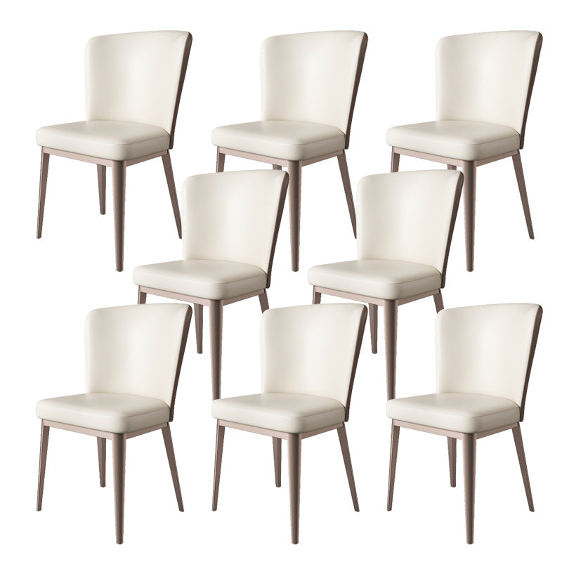 Upholstered Armless Dining Side Chair Wingback Chair in Beige