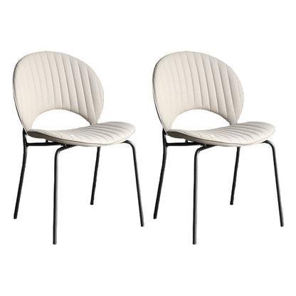 Indoor-Outdoor Curved Side Chair Open Back Dining Upholstered Chair