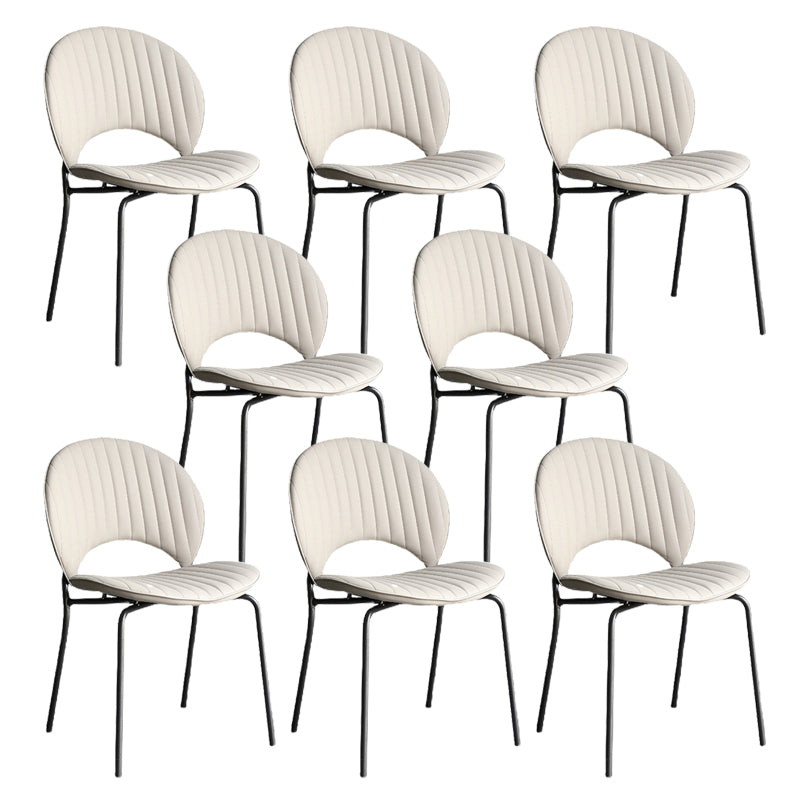 Indoor-Outdoor Curved Side Chair Open Back Dining Upholstered Chair