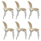 Indoor-Outdoor Curved Side Chair Open Back Dining Upholstered Chair
