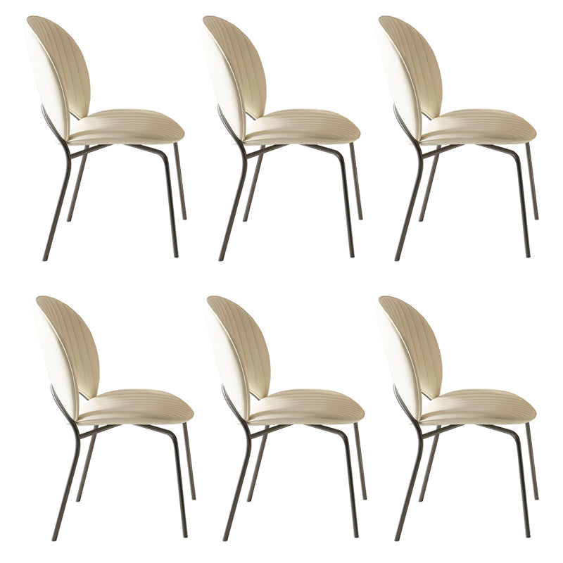 Indoor-Outdoor Curved Side Chair Open Back Dining Upholstered Chair