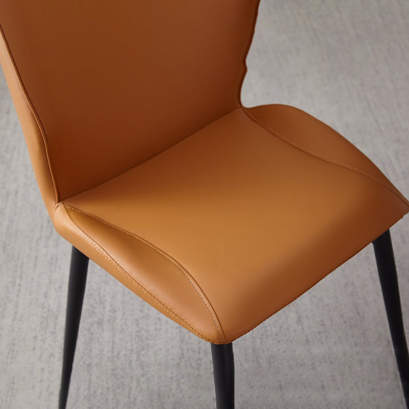 Dining Room Home Upholstered Chair Leather Wingback Armless Chair Clearhalo 'Dining Chairs' 'Dining Tables & Seating' 'dining_chair' 'furn' 'furn_dining_chair' 'Furniture' 'Kitchen & Dining Furniture' 6545036