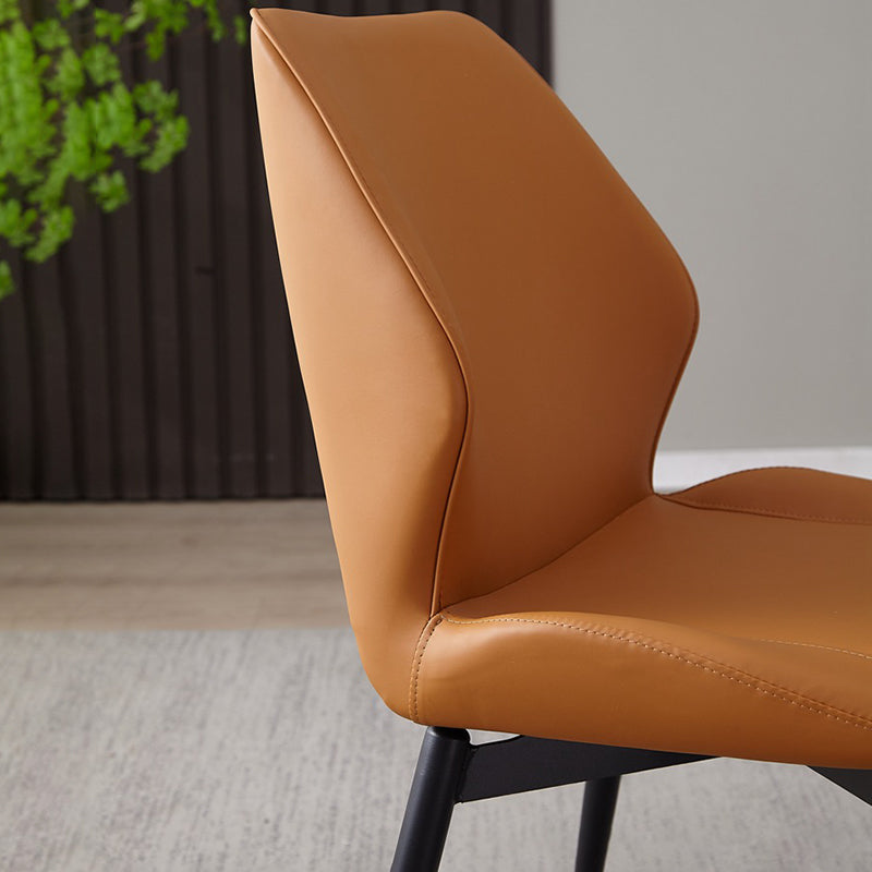 Dining Room Home Upholstered Chair Leather Wingback Armless Chair Clearhalo 'Dining Chairs' 'Dining Tables & Seating' 'dining_chair' 'furn' 'furn_dining_chair' 'Furniture' 'Kitchen & Dining Furniture' 6545038