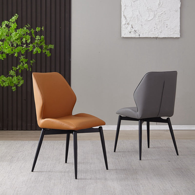 Dining Room Home Upholstered Chair Leather Wingback Armless Chair Clearhalo 'Dining Chairs' 'Dining Tables & Seating' 'dining_chair' 'furn' 'furn_dining_chair' 'Furniture' 'Kitchen & Dining Furniture' 6545042