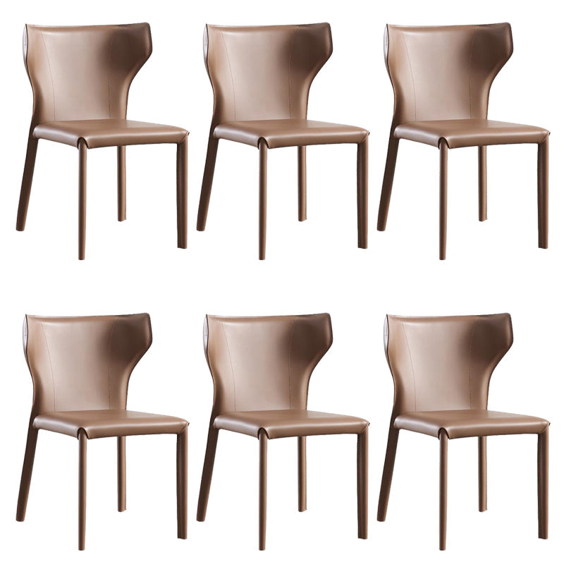 ダイニングルーム布張りの椅子レザーキッチンウィングバックチェア