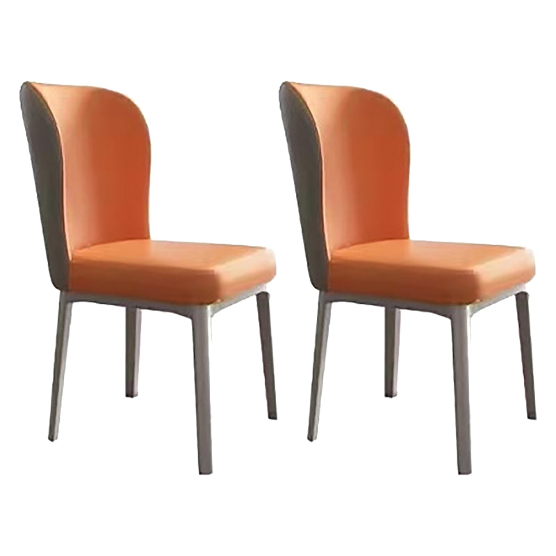 Keuken huis gestoffeerde eetkamerstoel lederen wingback armloze stoel